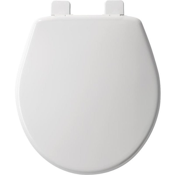 Mayfair Toilet Seat, Round, Plastic, White, TopTite Hinge 580ARSL 000